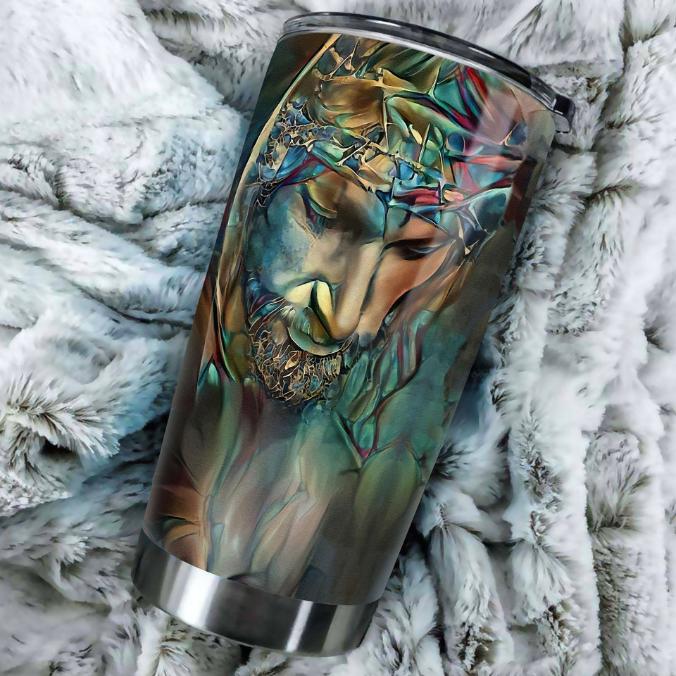 Camellia Personalized Faith Jesus Black Tumbler- Wall Insulated Cup With Lid Travel Mug