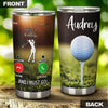 Camellia Personalized Golf Is Calling And I Must Go Stainless Steel Tumbler-Double-Walled Travel Therma Cup With Lid Gift For Golf Player 02