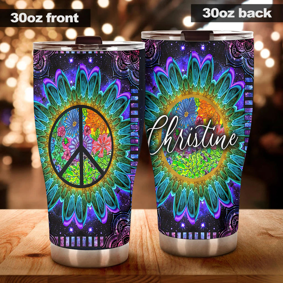 Camellia Persionalized 3D Christine Stainless Steel Tumbler - Customized Double - Walled Insulation Travel Thermal Cup With Lid