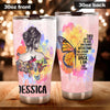 Camellia Personalized Butterfly Hippie Girl Stainless Steel Tumbler - Double-Walled Insulation Vacumm Flask - For Thanksgiving, Memorial Day, Christmas Gift