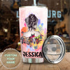 Camellia Personalized Butterfly Hippie Girl Stainless Steel Tumbler - Double-Walled Insulation Vacumm Flask - For Thanksgiving, Memorial Day, Christmas Gift
