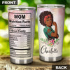 Camellia Personalized Black Mom Fact Stainless Steel Tumbler - Double-Walled Insulation Vacumm Flask - Gift For Black Queen, International Women's Day, Hippie Girls
