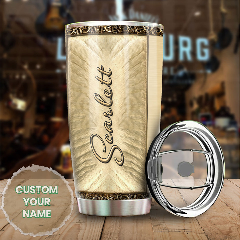 Camellia Personalized Horse Bronze Stainless Steel Tumbler - Double-Walled Insulation Vacumm Flask - Gift For Horse Lovers, Cowgirls, Cowboys, Perfect Christmas, Thanksgiving Gift
