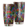 Camellia Personalized Get Your Happy On Pattern Style Stainless Steel Tumbler-Sweat-Proof Double Wall Travel Cup With Lid
