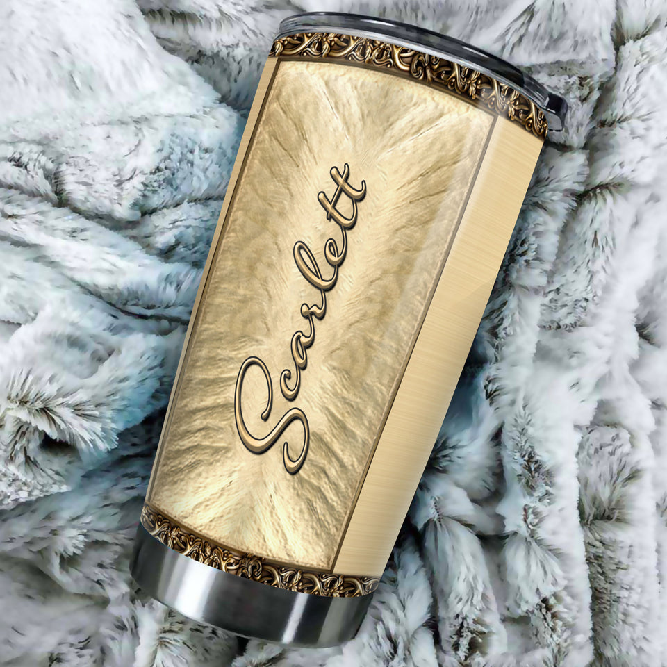 Camellia Personalized Horse Bronze Stainless Steel Tumbler - Double-Walled Insulation Vacumm Flask - Gift For Horse Lovers, Cowgirls, Cowboys, Perfect Christmas, Thanksgiving Gift