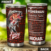 Camellia Personalized Fishing Makes Me Happy Stainless Steel Tumbler - Customized Double-Walled Insulation Travel Thermal Cup With Lid Gift For Fisherman