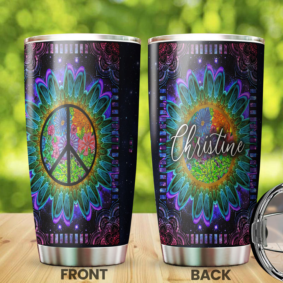 Camellia Persionalized 3D Christine Stainless Steel Tumbler - Customized Double - Walled Insulation Travel Thermal Cup With Lid