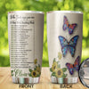 Camellia Personalized Sunflowers 21 Days Bible Reading Plan Stainless Steel Tumbler - Customized Double-Walled Insulation Travel Thermal Cup With Lid Gift For Christian