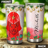 Camellia Personalized Christmas Corgi Art Stainless Steel Tumbler - Customized Double-Walled Insulation Travel Thermal Cup With Lid Gift For Dog Lover