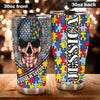 Camellia Personalized Skull Autism warrior Stainless Steel Tumbler-Double-Walled Insulation Travel Cup With Lid
