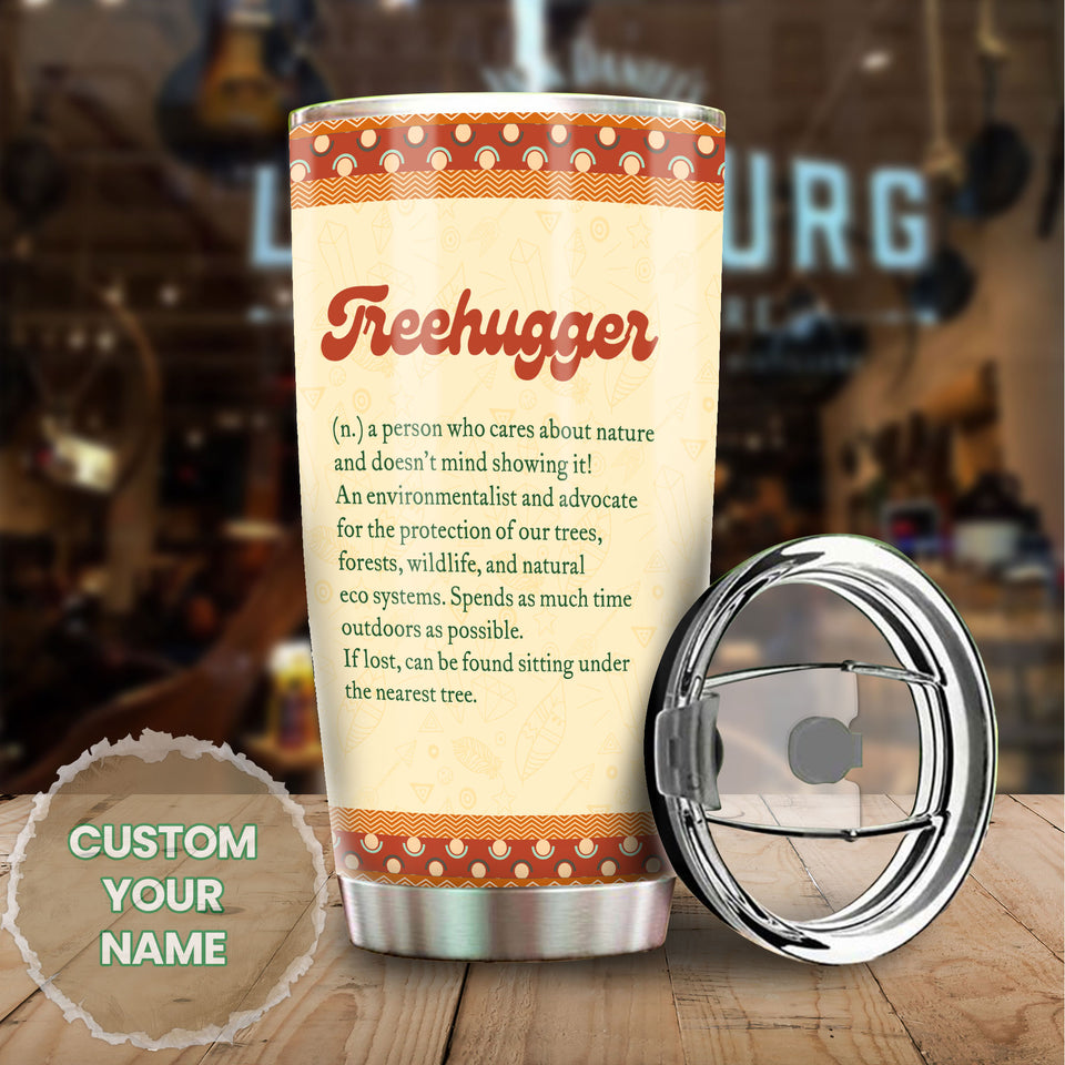Camellia Personalized Hippie Treehugger Definition Stainless Steel Tumbler- Sweat-Proof Double Wall Travel Cup With Lid