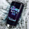 Camellia Personalized Gamer Mode On Can't Hear You I'm Gaming Stainless Steel Tumbler-Thermal Flask Travel Therma Cup With Lid Gift For Gamer