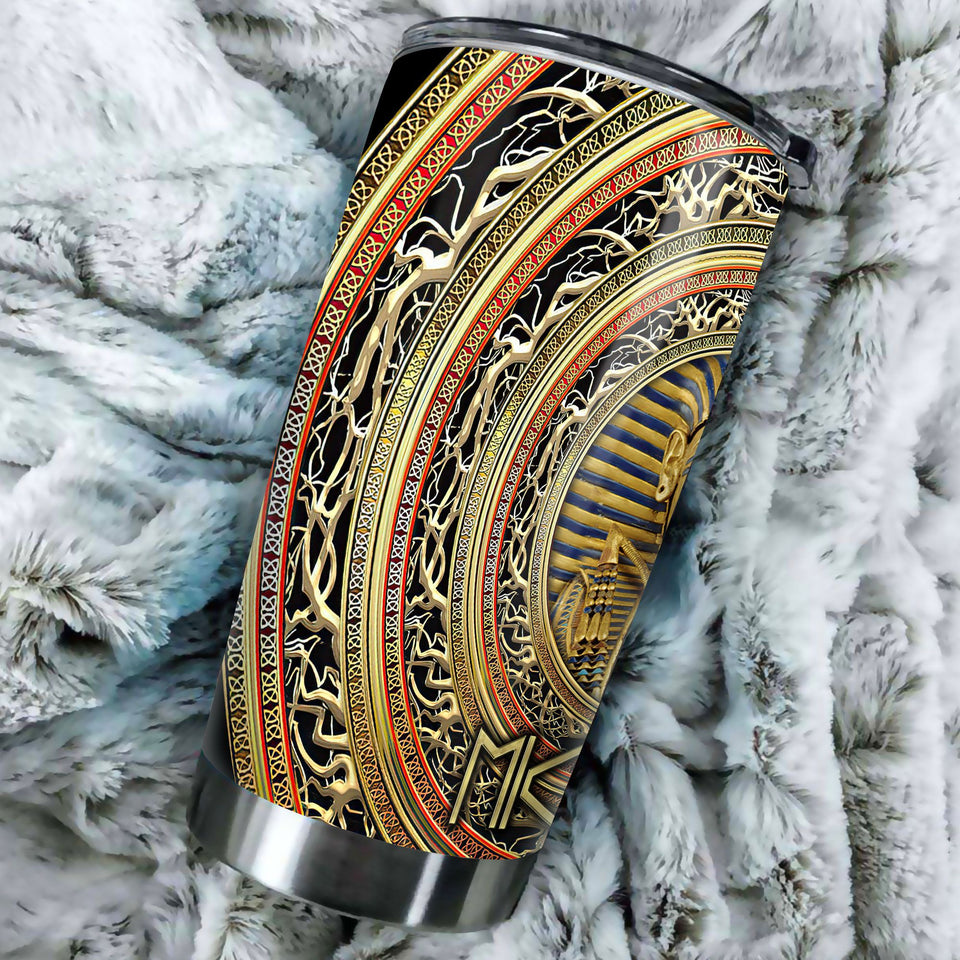 Camellia Personalized Ancient Pharaoh Stainless Steel Tumbler - Double-Walled Insulation Vacumm Flask - Gift For Ancient Egypt Culture Lovers