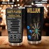 Camellia Personalized Darts Player Nutrition Facts Stainless Steel Tumbler-Thermal Flask Gift For Darts Player 02