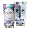 Camellia Personalized Dear God Thank You For Loving Me Unconditionally Stainless Steel Tumbler - Customized Double-Walled Insulation Travel Thermal Cup With Lid Gift For Christian