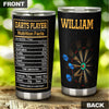 Camellia Personalized Darts Player Nutrition Facts Stainless Steel Tumbler-Thermal Flask Gift For Darts Player 02