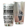 Camellia Personalized Feed It Faith Feed It Truth Feed It With Love Stainless Steel Tumbler - Customized Double-Walled Insulation Travel Thermal Cup With Lid