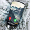 Camellia Personalized Hiking The Mountains Are Calling And I Must Go Stainless Steel Tumbler - Customized Double-Walled Insulation Travel Thermal Cup With Lid Gift For Hiker