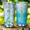 Camellia Personalized Mermaid Sassy Since Birth Salty By Choice Stainless Steel Tumbler-Double-Walled Insulation Travel Cup With Lid 01