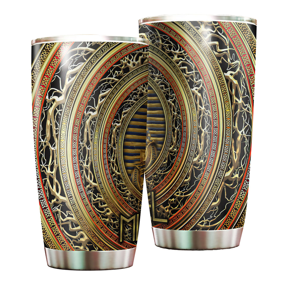 Camellia Personalized Ancient Pharaoh Stainless Steel Tumbler - Double-Walled Insulation Vacumm Flask - Gift For Ancient Egypt Culture Lovers