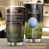 Camellia Personalized Golfer Nutrition Facts Stainless Steel Tumbler-Double-Walled Travel Therma Cup With Lid Gift For Golf Player 03