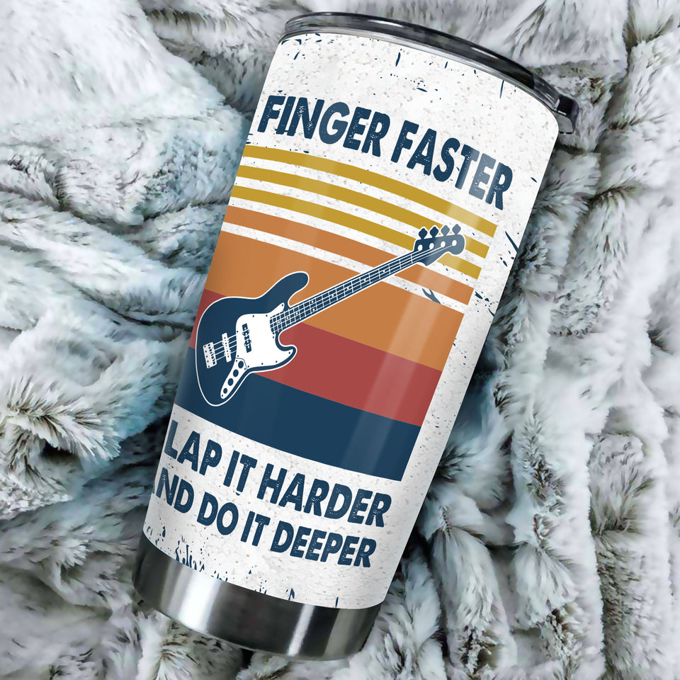 Camellia Personalized Bass Guitar Vintage Stainless Steel Tumbler - Double-Walled Insulation Vacumm Flask - Gift For Guitar Lovers, Guitar Players, Music Fans