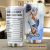 Camellia Personalized Cheerleader Nutrition Facts Stainless Steel Tumbler - Customized Double-Walled Insulation Travel Thermal Cup With Lid