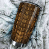 Camellia Persionalized Crocodile Leather Stainless Steel Tumbler - Customized Double - Walled Insulation Thermal Cup With Lid Gift For Baseball Player