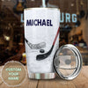 Camellia Personalized Ice Hockey Nutrition Facts Stainless Steel Tumbler-Double-Walled Insulation  Cup With Lid Gift For Hockey Player