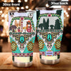 Camellia Personalized Boho Hippie Van Stainless Steel Tumbler - Double-Walled Insulation Vacumm Flask - Gift For Thanksgiving, Van Drivers Gift