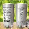 Camellia Personalized Nurse Prayers Lord Guide My Hand And My Heart As I Care For My Patients Today  Stainless Steel Tumbler - Customized Double-Walled Insulation Travel Thermal Cup With Lid Gift For Nurse