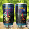 Camellia Personalized Eat Mushroom Hippie Style Stainless Steel Tumbler-Sweat-Proof Double Wall Travel Cup With Lid