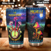 Camellia Personalized Eat Mushroom Hippie Style Stainless Steel Tumbler-Sweat-Proof Double Wall Travel Cup With Lid