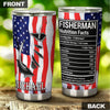 Camellia Personalized American Flag Fisherman Nutrition Fact Stainless Steel Tumbler - Customized Double-Walled Insulation Travel Thermal Cup With Lid