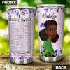 Camellia Personalized Black Women Bible Stainless Steel Tumbler - Double-Walled Insulation Vacumm Flask - Gift For Black Queen, International Women's Day, Hippie Girls 04