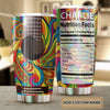Camellia Personalized Hippie Guitar Nutrition Facts Stainless Steel Tumbler-Double-Walled Insulation Travel Cup With Lid Gift For Guitar Player