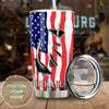 Camellia Personalized American Flag Fisherman Nutrition Fact Stainless Steel Tumbler - Customized Double-Walled Insulation Travel Thermal Cup With Lid