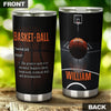Camellia Persionalized 3D Basketball Definition Stainless Steel Tumbler - Customized Double - Walled Insulation Travel Thermal Cup With Lid Gift For Basketball Player