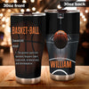 Camellia Persionalized 3D Basketball Definition Stainless Steel Tumbler - Customized Double - Walled Insulation Travel Thermal Cup With Lid Gift For Basketball Player
