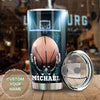 Camellia Persionalized 3D Basketball Hustle Hit And Never Quit Stainless Steel Tumbler - Customized Double - Walled Insulation Travel Thermal Cup With Lid Gift For Basketball Player