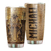 Camellia Personalized Ancient Egypt God Stainless Steel Tumbler - Double-Walled Insulation Vacumm Flask - Gift For Christian, Christmas, Thanksgiving, Egypt Culture Lovers