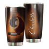Camellia Personalized 3D Arcoustic Guitar Stainless Steel Tumbler - Customized Double-Walled Insulation Thermal Cup With Lid Gift For Musician Guitarist