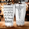 Camellia Personalized Nurse Prayers Lord Guide My Hand And My Heart As I Care For My Patients Today  Stainless Steel Tumbler - Customized Double-Walled Insulation Travel Thermal Cup With Lid Gift For Nurse