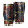 Camellia Personalized Black Woman History Stainless Steel Tumbler - Double-Walled Insulation Vacumm Flask - Gift For Black Queen, International Women's Day, Hippie Girls