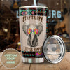 Camellia Personalized Baby Elephant Stay Trippy Little Hippie Stainless Steel Tumbler-Double-Walled Travel Therma Cup With Lid