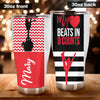 Camellia Personalized Cheerleader My Heart Beats In 8 Counts Stainless Steel Tumbler - Customized Double-Walled Insulation Travel Thermal Cup With Lid