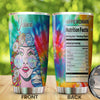 Camellia Personalized Hippie Woman Nutrition Facts Stainless Steel Tumbler- Sweat-Proof Double Wall Travel Cup With Lid Gift For Hippie Woman