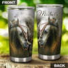 Camellia Personalized Horse Stainless Steel Tumbler - Double-Walled Insulation Vacumm Flask - Gift For Horse Lovers, Cowgirls, Cowboys, Perfect Christmas, Thanksgiving Gift 02