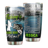 Camellia Personalized Fishing Girl Whoever Said Fishing Is A Guy Thing Clearly Never Met Me Stainless Steel Tumbler - Customized Double-Walled Insulation Travel Thermal Cup With Lid
