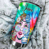 Camellia Personalized Hippie Woman Nutrition Facts Stainless Steel Tumbler- Sweat-Proof Double Wall Travel Cup With Lid Gift For Hippie Woman